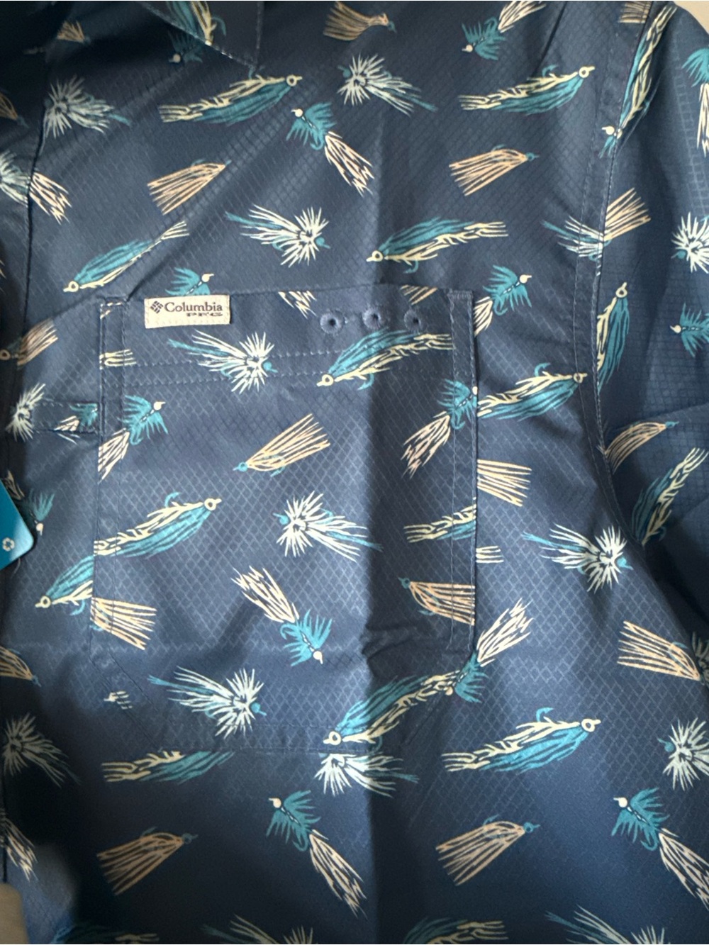 NWT Columbia Men’s Blue PFG Super Slack Tide Camp Shirt - Picture 13 of 16